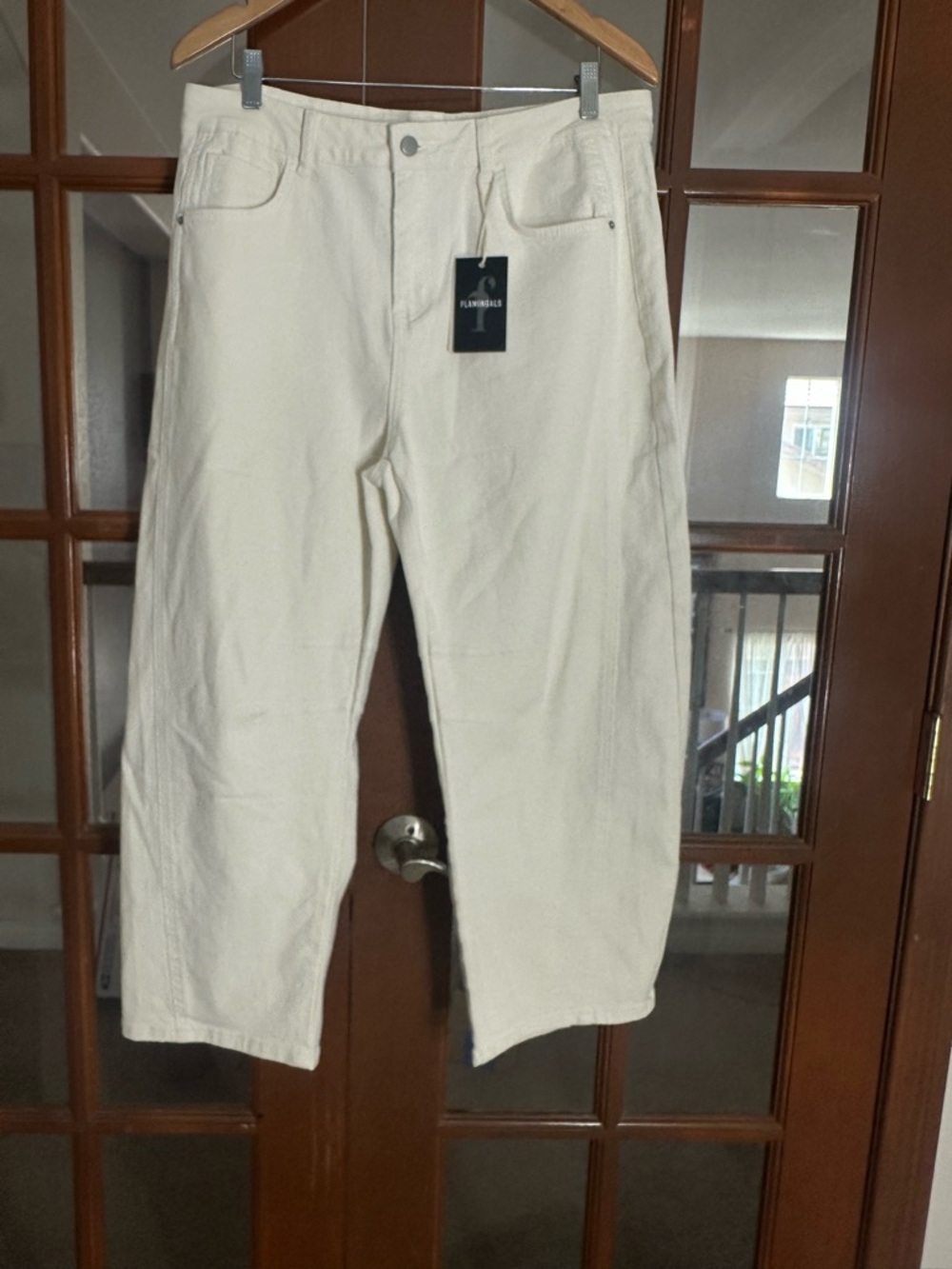 Flamingals Women’s Barrel Jeans in Off-White